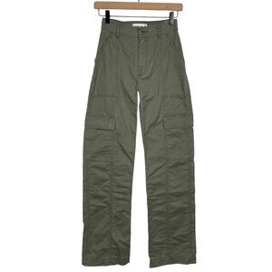 Abercrombie & Fitch Cargo Pants High Rise 100% Cotton Green Size 00